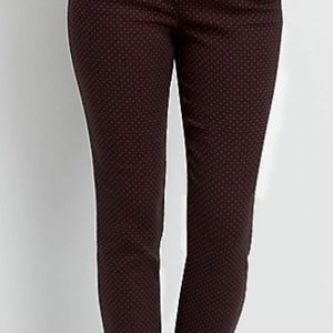 Maurices dot print stretch pull on black pants
